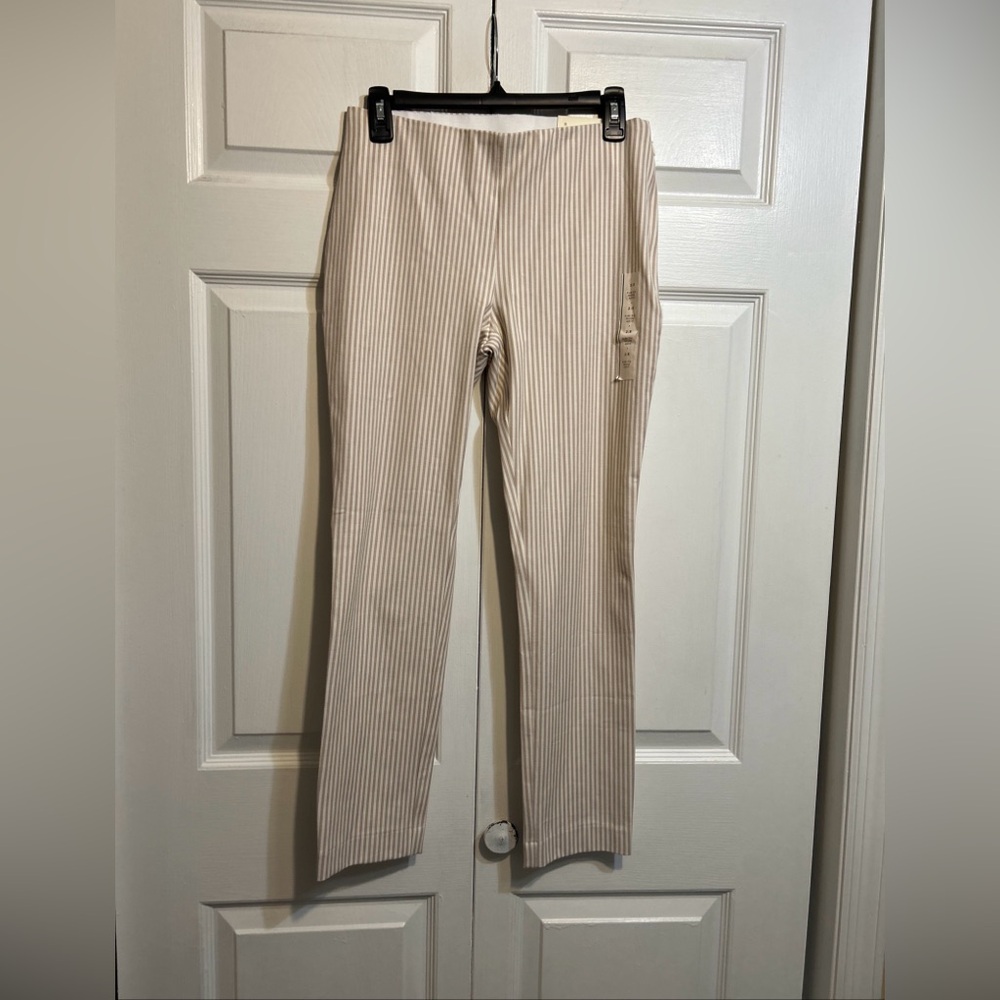NWT A New Day Beige Cream Striped High Rise Skinny Ankle Dress Pants Size 2 R